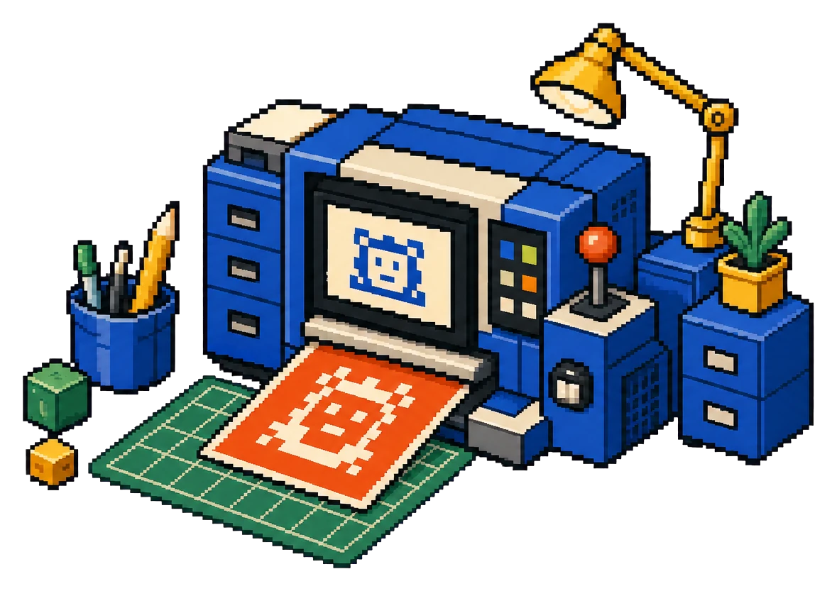 IP Studio 的抽象像素创作工作台